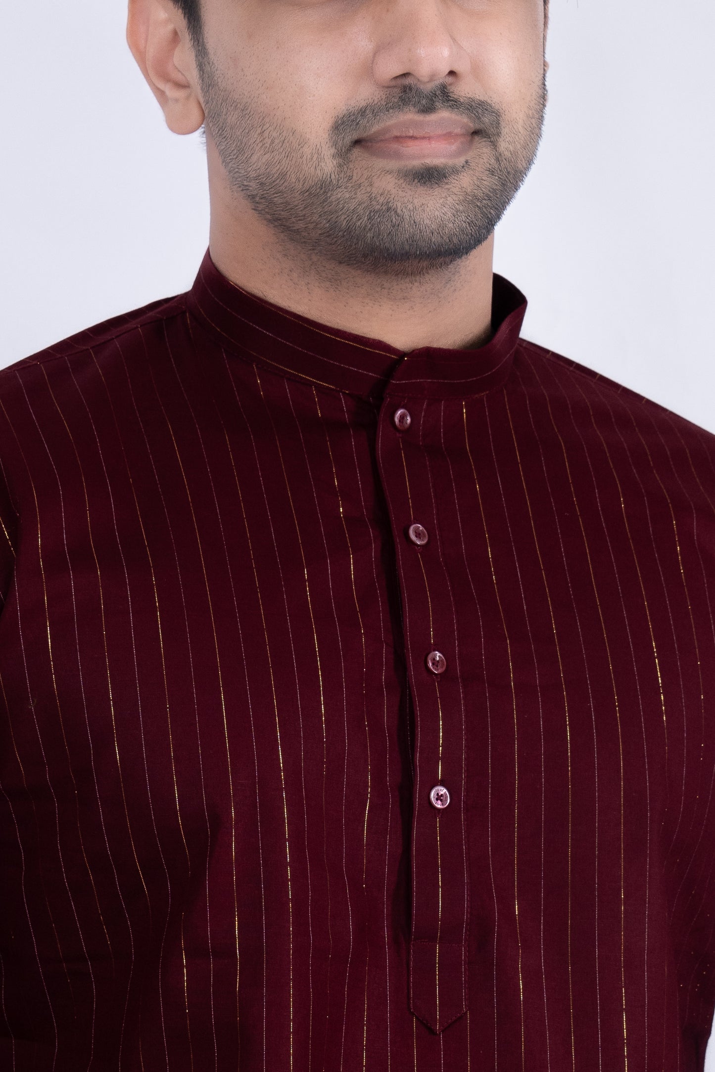 Striped Kurta - Maroon