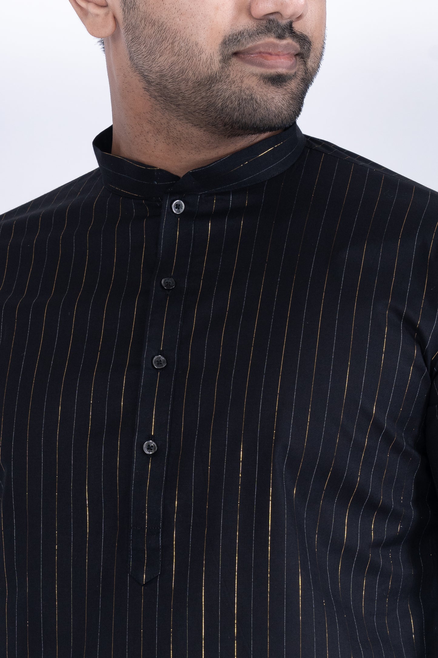 Striped Kurta - Black