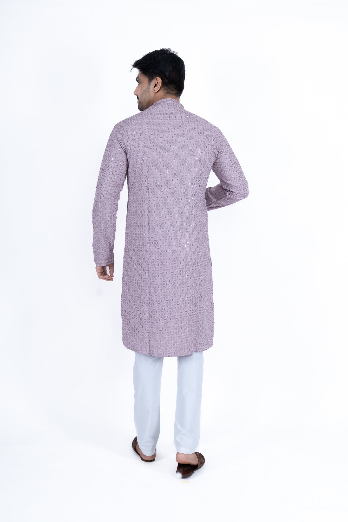 Chikan Kari Kurta - Lavendar