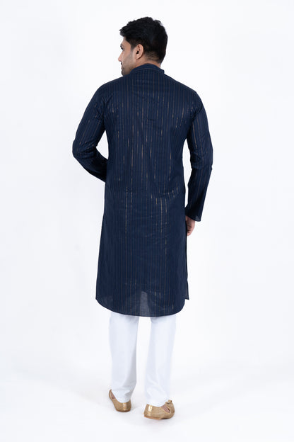 Striped Kurta - Navy