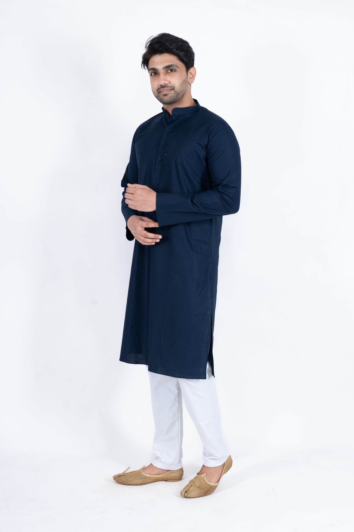 Textured Cotton Kurta - Sea Green